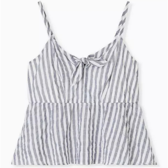 TORRID SIZE 5 Peplum Cotton Tie Front Midi Cami Top - Picture 1 of 16